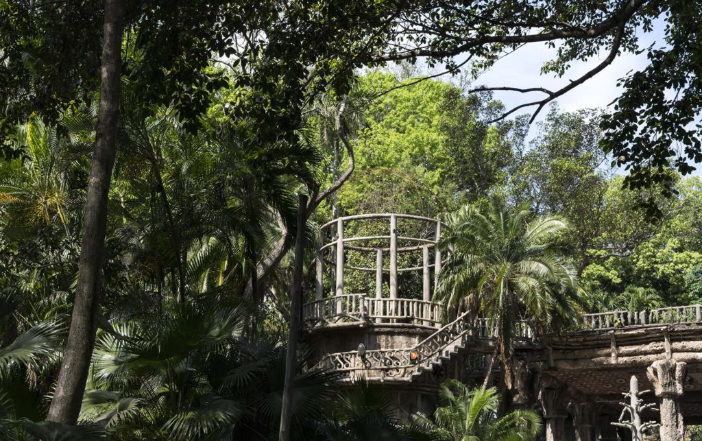 Ruins of the beer garden Jardín de la Tropical in Havana's forest at the heart of the city's metropolitan park and biggest green space