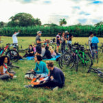 Cyclists get together for the a bicycle picnic in Havana's green spaces