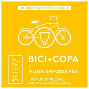 Volante del taller Bici + Copa = Mujeres Empoderadas